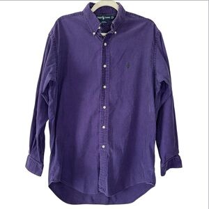 Vintage Ralph Lauren Men's 100% Cotton Rich Purple Blake Shirt